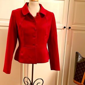 NWT Tailored red jacket size 36. Waist length, long sleeve.